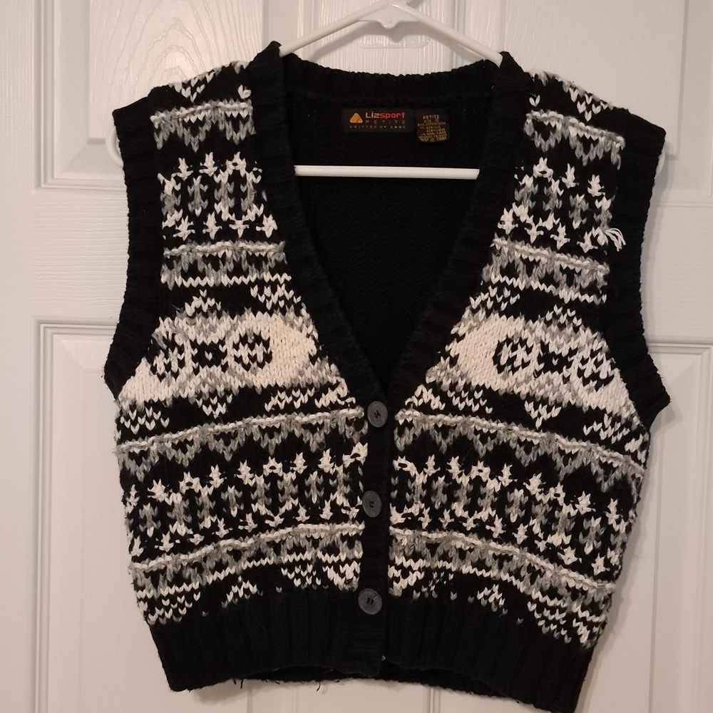 Lizsport sz SP, FairIsle, handknit, sweater vest.